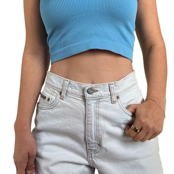 Vintage 90s Calvin Klein Straight Leg White Mom Jeans High Rise Size 10 USA Made - Picture 5 of 12